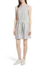 Women's Grey Jason Wu Stripe Tie Waist Romper - White