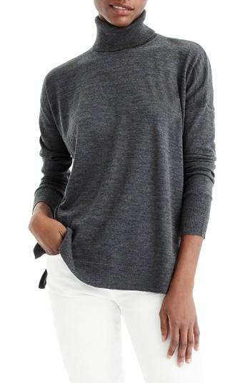 Women's J.crew Nyla Weekend Merino Turtleneck, Size - Grey