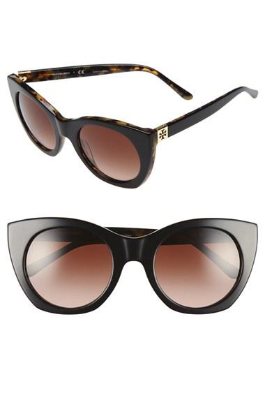 Women's Tory Burch 52mm Cat Eye Sunglasses - Brown Gradient