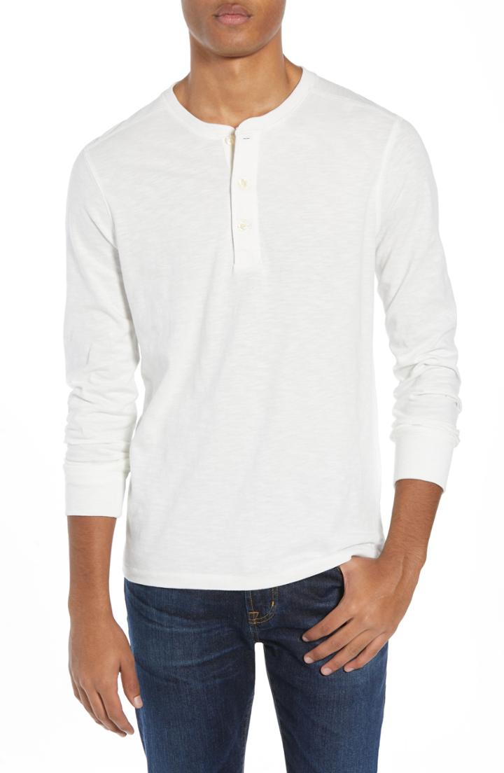 Men's J.crew Slim Fit Garment Dyed Slub Cotton Henley - Ivory