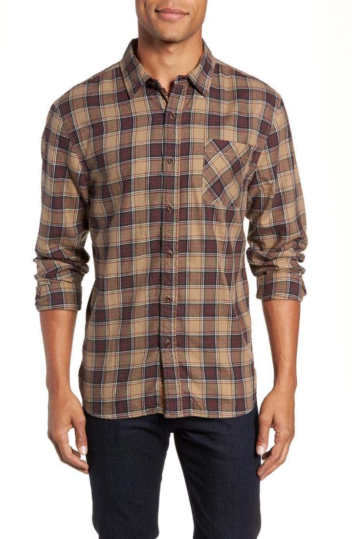 Men's Nifty Genius Truman Check Sport Shirt, Size - Grey