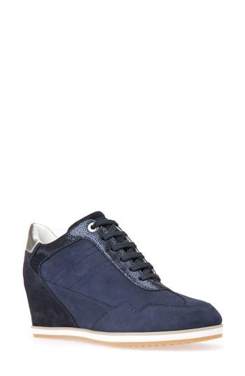 Women's Geox Illusion 34 Wedge Sneaker Us / 35eu - Blue