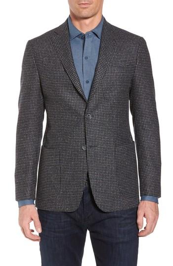 Men's Bugatchi Wool Blend Houndstooth Blazer R - Blue