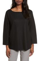 Women's Eileen Fisher Boiled Wool Jersey Top, Size - Black