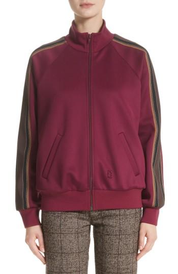 Women's Marc Jacobs Zip Jersey Track Jacket - Burgundy