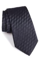 Men's Armani Collezioni Shadow Herringbone Silk Tie, Size - Blue