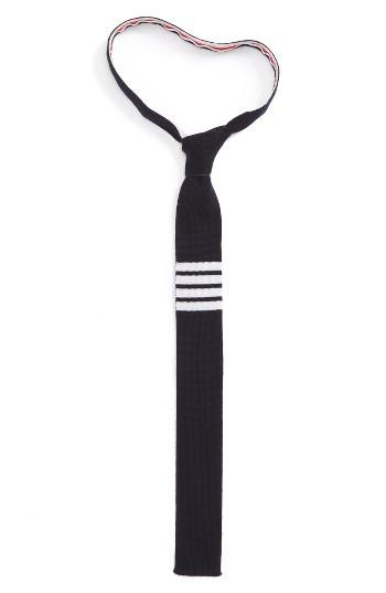 Men's Thom Browne 4-bar Wool Knit Tie, Size - Blue