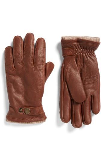 Men's Hestra Utsjo Leather Gloves - Brown