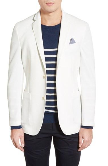 Men's Vince Camuto Slim Fit Stretch Knit Blazer, Size - White