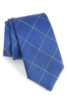 Men's David Donahue Windowpane Silk & Linen Tie