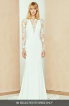 Women's Nouvelle Amsale Ash Crepe & Lace Trumpet Gown, Size In Store Only - Ivory