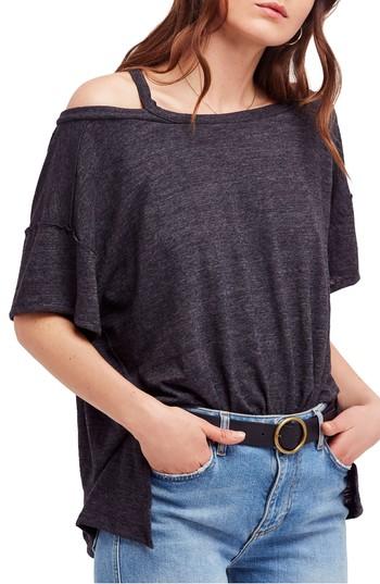 Women's Free People Alex Cutout Tee, Size - Grey
