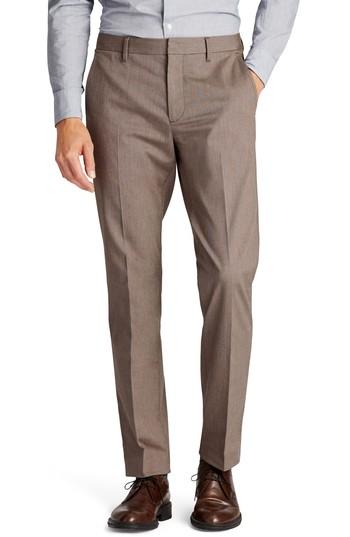 Men's Bonobos Weekday Warrior Flat Front Stretch Cotton Pants X 32 - Brown