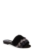 Women's Manolo Blahnik Pelosusmin Genuine Mink Fur Slide Sandal Us / 35eu - Black