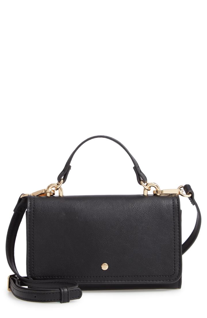 Sole Society Faux Leather Phone Wallet - Black