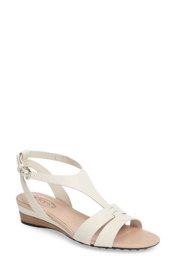Women's Tod's Double Band Wedge Sandal Us / 36eu - White