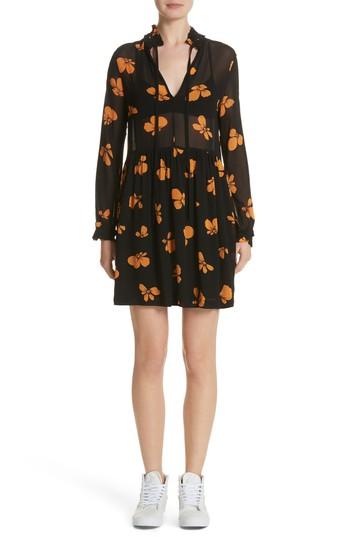 Women's Ganni Fairfax Georgette Dress Us / 34 Eu - Black