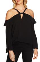 Women's Cece Keyhole Cold Shoulder Top - Black