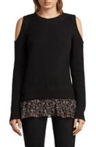 Women's Allsaints Pepper Cold Shoulder Sweater - Black