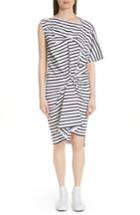 Women's Junya Watanabe Asymmetrical Stripe Dress - White