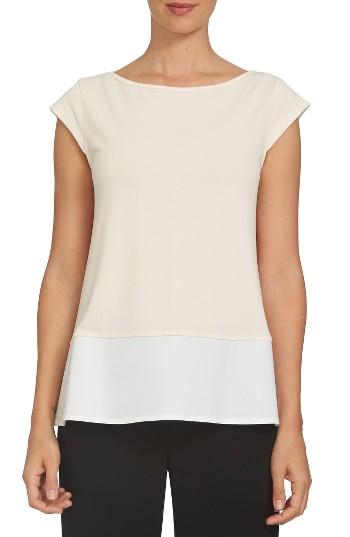 Women's Cece Mixed Media Top - Coral