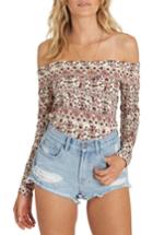 Women's Billabong Make Time Off The Shoulder Top - Ivory