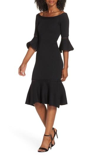 Women's Adelyn Rae Zara Off The Shoulder Sweater Dress - Black