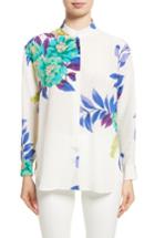 Women's Etro Floral Silk Blouse Us / 38 It - White