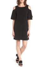 Women's Halogen Cold Shoulder Shift Dress, Size - Black