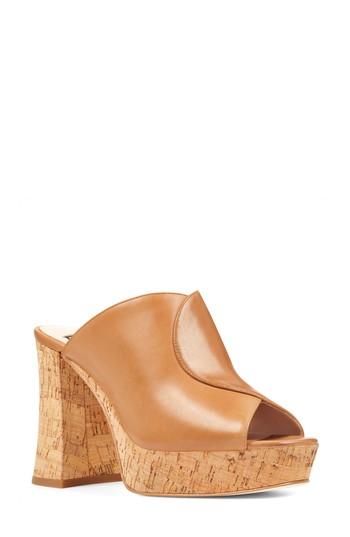 Women's Nine West Lisana Platform Slide Sandal M - Beige