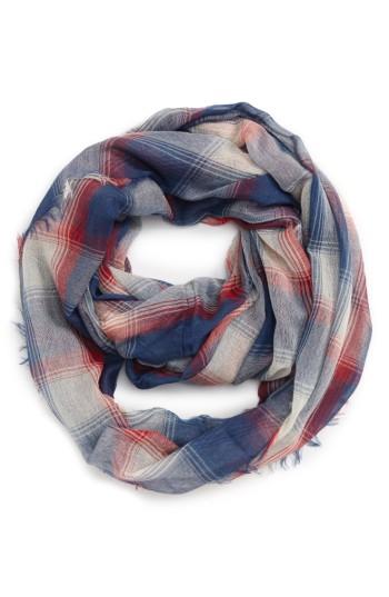 Women's Bp. Plaid Infinity Scarf, Size - Grey