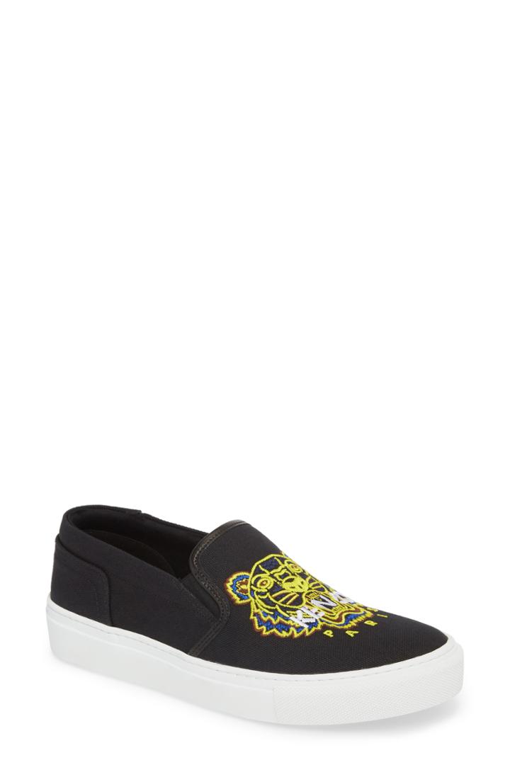Women's Kenzo K Skate Embroidered Slip-on Sneaker Us / 37eu - Black