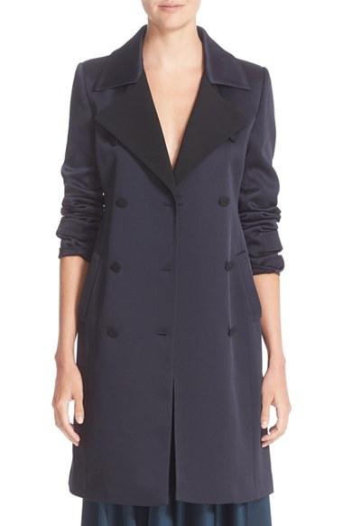 Women's Nordstrom Signature And Caroline Issa Matte Shine Crepe Trench