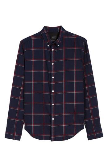 Men's Rag & Bone Fit 2 Tomlin Slim Fit Sport Shirt, Size - Blue