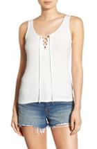 Women's Bp. Lace-up Ribbed Tank, Size - White