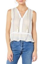 Women's Michael Stars Beach Stripe Tank - White