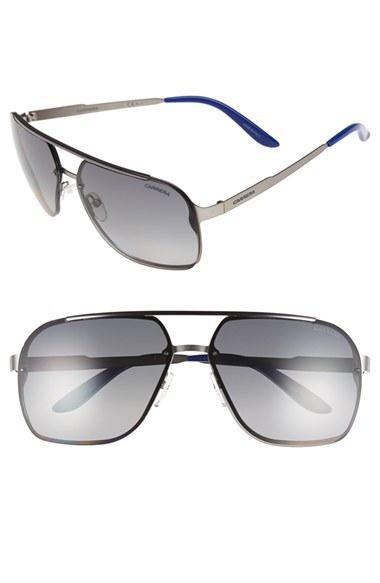 Men's Carrera Eyewear '91/s' 64mm Polarized Sunglasses - Matte Ruthenium/grey