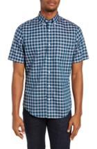 Men's Nordstrom Men's Shop Smartcare(tm) Regular Fit Check Sport Shirt - Blue/green