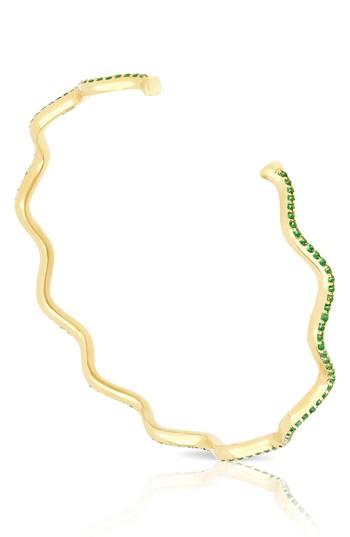 Women's Sabine Getty Baby Memphis Solid Wave Tsavorite Cuff Bracelet