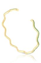 Women's Sabine Getty Baby Memphis Solid Wave Tsavorite Cuff Bracelet