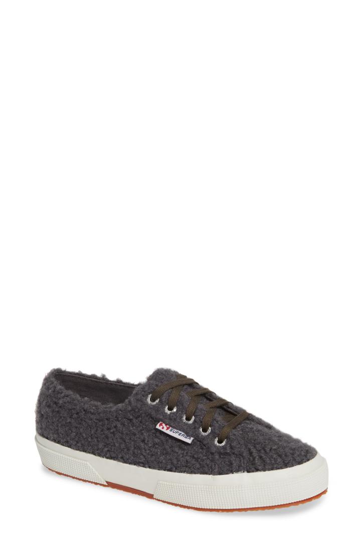 Women's Superga 2759 Curly Wool Sneaker .5us / 37eu - Grey