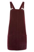 Women's Topshop Corduroy Pinafore Dress Us (fits Like 2-4) - Burgundy
