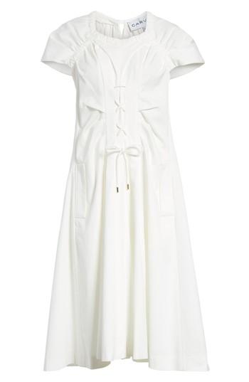 Women's Carven Lace Up Front Poplin Dress Us / 38 Fr - White