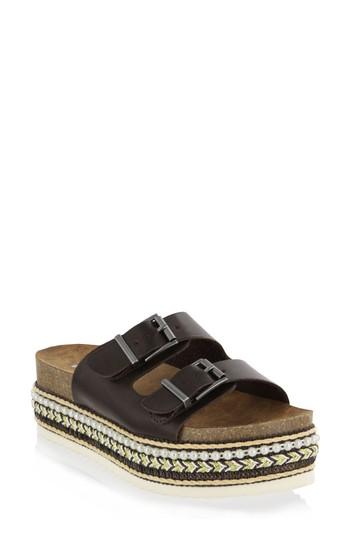 Women's Mia Topaz Embellished Slide Sandal M - Brown