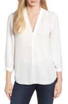 Women's Vince Camuto Hammered Satin Blouse, Size - White