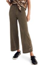 Women's Madewell Emmett Crop Wide Leg Velveteen Pants - Green