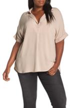 Women's All In Favor Button Back Top, Size - Grey