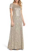 Women's La Femme Shimmer Jacquard Gown - Metallic