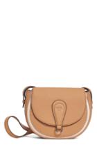 Fendi Messenger Selleria Leather Shoulder Bag - Beige