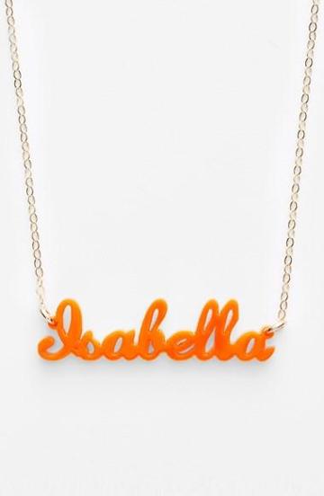 Women's Moon And Lola 'script Font' Personalized Nameplate Pendant Necklace